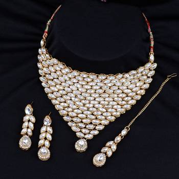 Elegant Style Silver Plated Kundan Diamond Choker Set 1