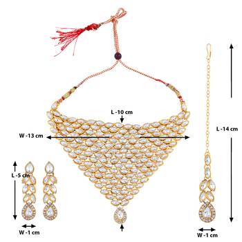 Elegant Style Silver Plated Kundan Diamond Choker Set 3