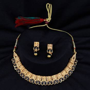 Gold Plated Necklace Traditional Choker Set 1