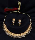 Gold Plated Necklace Traditional Choker Set