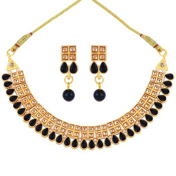 Gold Plated Necklace Traditional Choker Set 2
