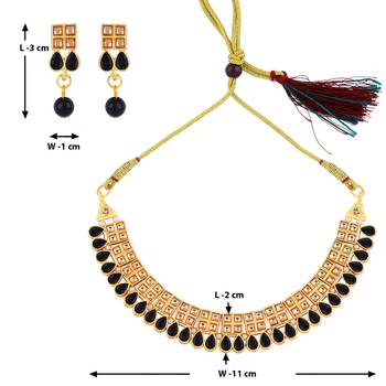 Gold Plated Necklace Traditional Choker Set 3