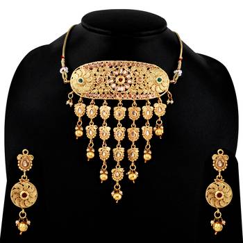 Gold Plated Enthic Choker Set 4