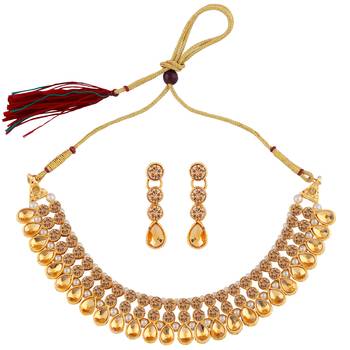 Amazing Stylish Look Gold Plated Choker Set For Women And 5