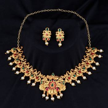 Designer Gold Plated Necklace Set Jewellery For Women And 1