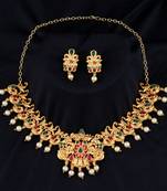Designer Gold Plated Necklace Set Jewellery For Women And