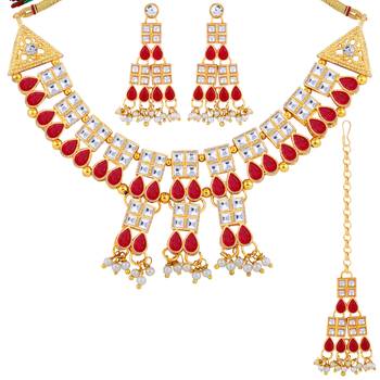 Stylish Gold Plated Choker Jewellery Set For 2
