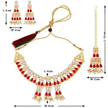 Stylish Gold Plated Choker Jewellery Set For 3