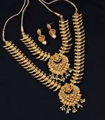 Gold Plated Traditional long Harm Jewellery Set For Women And