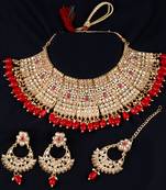 Traditional Kundan Gold Plated Choker Set Wedding