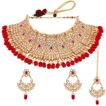 Traditional Kundan Gold Plated Choker Set Wedding 2