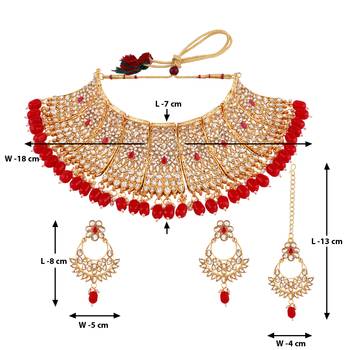 Traditional Kundan Gold Plated Choker Set Wedding 3