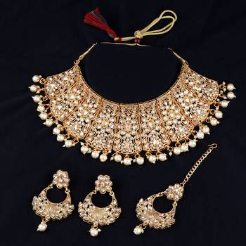 Enthic Gold Plated Traditional Kundan Choker Set Wedding 1