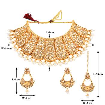 Enthic Gold Plated Traditional Kundan Choker Set Wedding 3