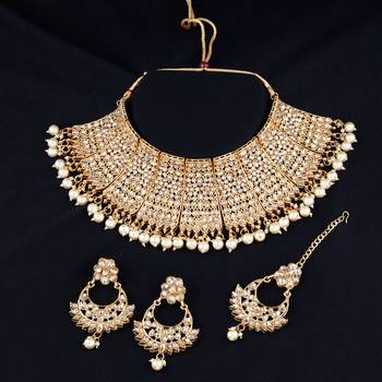 Exclusive Enthic Gold Plated Choker Set Wedding 1