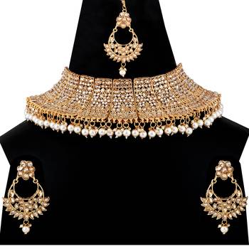 Exclusive Enthic Gold Plated Choker Set Wedding 4
