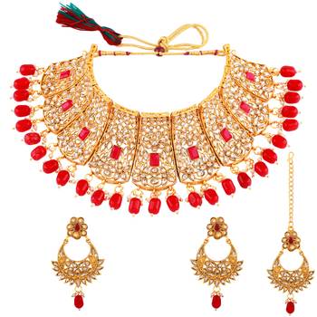 Exclusive Gold Plated Traditional Choker Set Wedding 2