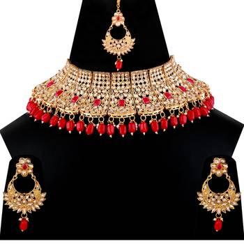 Exclusive Gold Plated Traditional Choker Set Wedding 4