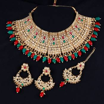 Gold Plated Traditional Kundan  Choker Set Wedding 1