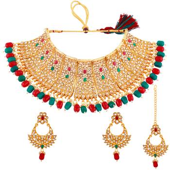 Gold Plated Traditional Kundan  Choker Set Wedding 2
