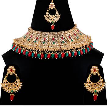 Gold Plated Traditional Kundan  Choker Set Wedding 4