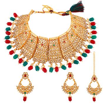 Exclusive Gold Plated Traditional Choker Set Wedding 2