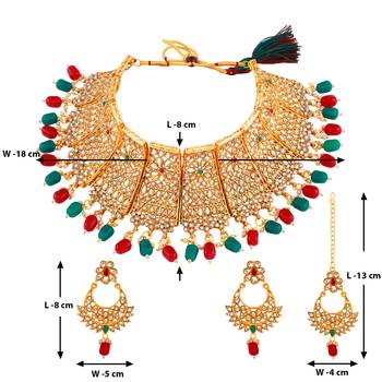 Exclusive Gold Plated Traditional Choker Set Wedding 3