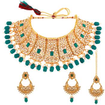 Stylish Designer Kundan Wedding Choker Set Jewellery For Women And 2
