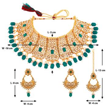 Stylish Designer Kundan Wedding Choker Set Jewellery For Women And 3