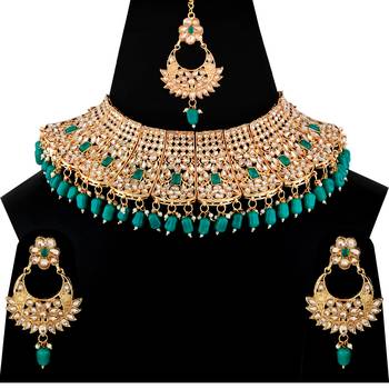 Stylish Designer Kundan Wedding Choker Set Jewellery For Women And 4