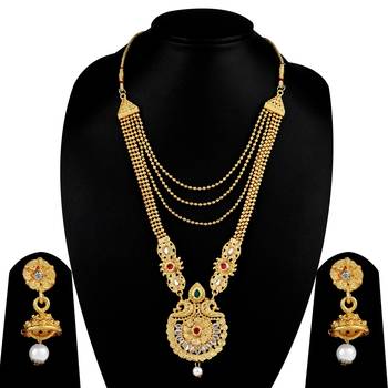 Traditional Gold Plated Long Harm Set Jewellery For Women And 4