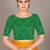 Orange plain silk blend saree with blouse