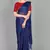 Blue plain silk blend saree with blouse