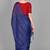 Blue plain silk blend saree with blouse