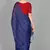 Blue plain silk blend saree with blouse