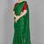 Green plain silk blend saree with blouse