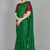 Green plain silk blend saree with blouse