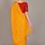 Yellow plain silk blend saree with blouse