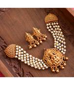 gold gold plated Copper Alloy   necklace  &   pair of earrings