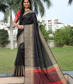 Blue woven paithani silk saree with blouse