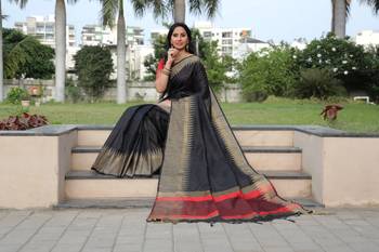 Blue woven paithani silk saree with blouse 3
