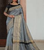 Pink woven paithani silk saree with blouse