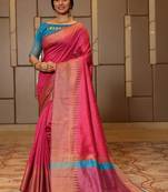 Cream woven tissue saree with blouse