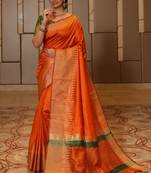 Grey woven tissue saree with blouse