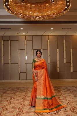 Grey woven tissue saree with blouse 2