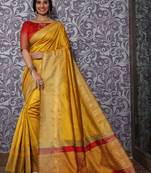 Sea green woven tissue saree with blouse