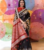 Orange woven tissue saree with blouse