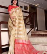 Black woven south silk saree with blouse