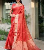 Grey woven tissue saree with blouse