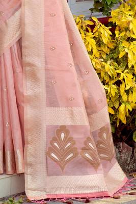Teal printed organza saree with blouse 2